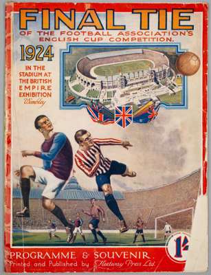 F.A. Cup Final programme Aston Villa v Newcastle United, played at Wembley Stadium, 26th April 1924,
 24-page plus original colour wrappers, with area