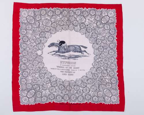 Ladies silk scarf commemorating the victory of Hyperion in the 1933 Epsom Derby,