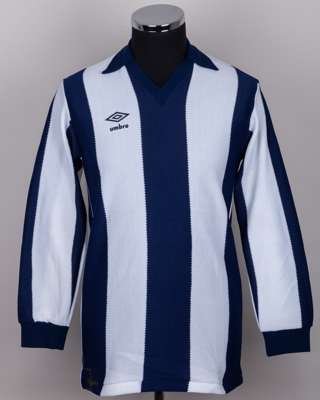 A blue and white West Bromwich Albion long-sleeved shirt