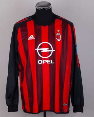 Serginho red and black No.27 AC Milan long-sleeved shirt, 2002-03