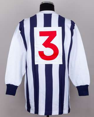 Blue and white No.3 West Bromwich Albion long-sleeved shirt, 1964-69