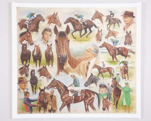 Group of five limited edition horse racing prints