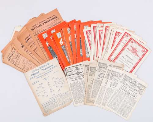 A collection of Arsenal home match programmes from 1942 to 1950