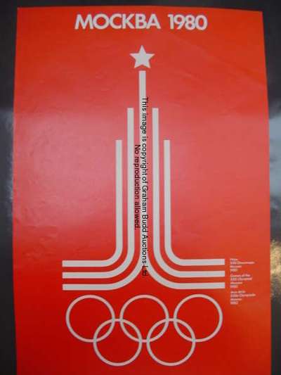 A 1980 Moscow Olympic Games poster, designed by Wladimir Arsentjev