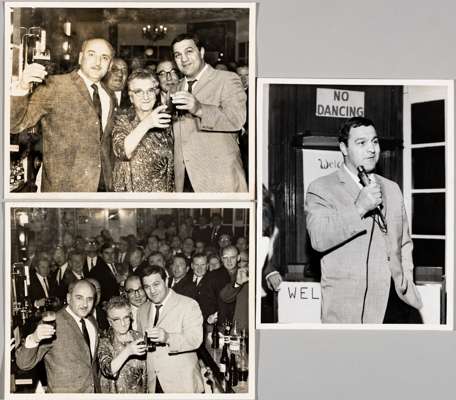 Boxing: Rocky Marciano three b&w 10 by 8in. photographs published by Photonews, Fleet Street, London (circa early 1960’s),
 depicting Marciano at a sp