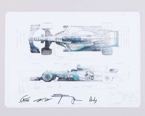 Mercedes-AMG Petronas Motorsport 2017 Signed Technical Drawing
