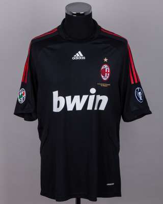 David Beckham black No.32 AC Milan short-sleeved shirt, 2009-10