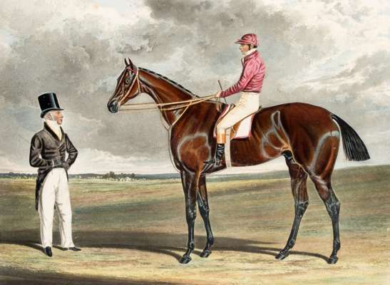 After John Frederick Herring Snr. (1795-1865) BIRMINGHAM, THE WINNER OF THE GREAT St. LEGER STAKES AT DONCASTER 1830 colour aquatint engraved by R.G. 
