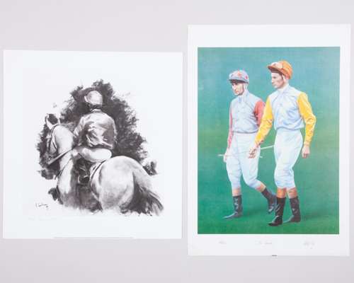 Group of five limited edition horse racing prints
