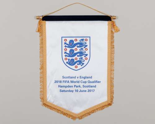 White and blue England v. Scotland pennant, 2017