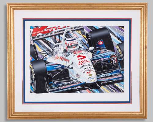 Nigel Mansell Signed 1993 Newman Haas Racing Limited Edition Framed Print