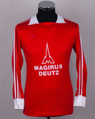 Paul Breitner red No.8 Bayern Munich long-sleeved shirt, 1978-79