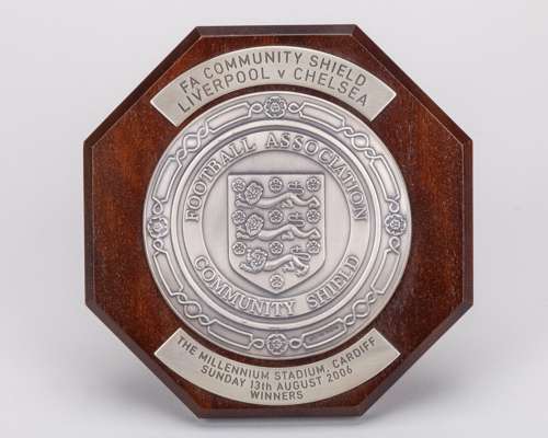Steve Finnan a silver-mounted Community Shield plaque, 2006