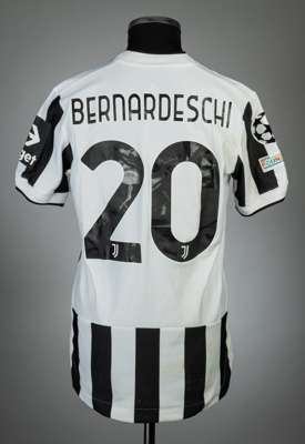 Federico Bernardeschi white & black Juventus UEFA Champions League no.20 jersey v Chelsea, played in Turin, 29th September 2021,
 match worn, Adidas, 