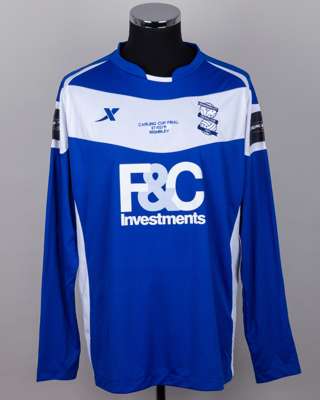 Roger Johnson blue No.5 Birmingham City v. Arsenal League Cup Final long-sleeved shirt, 2011