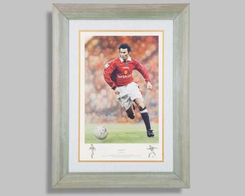 A Ryan Giggs by Keith Fearon autographed limited edition print