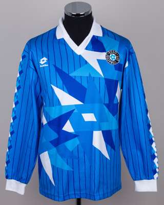Blue and white No.17 Estonia long-sleeved shirt, 1990s