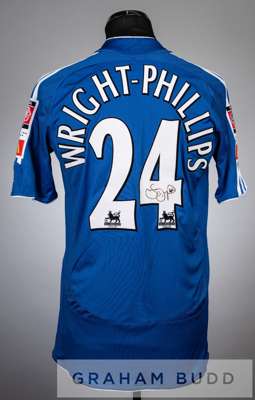 Shaun Wright-Phillips blue Chelsea no.24 jersey v Liverpool in the FA Community Shield at Millennium Stadium, 13th August 2006,
 short-sleeved with TH
