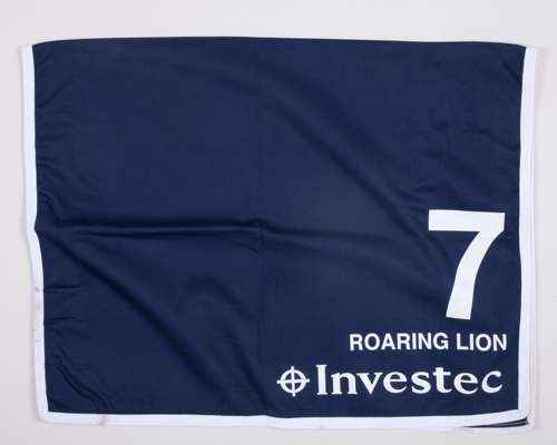 Roaring Lion number cloth from the 2018 Epsom Derby