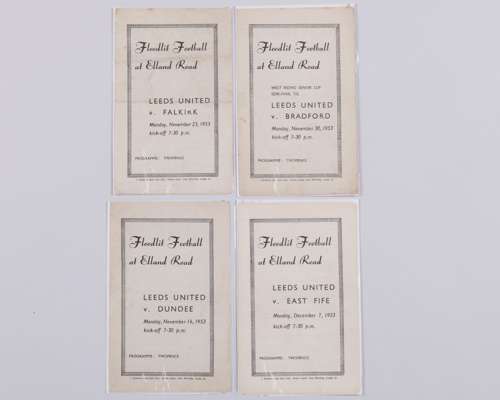 Four Leeds United floodlit match programmes