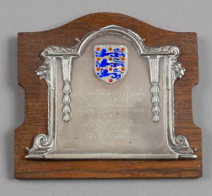 George Robledo's F.A. Charity Shield trophy award Tottenham Hotspur v Newcastle United, played at White Hart Lane, 24th September 1951, 
 the silvered
