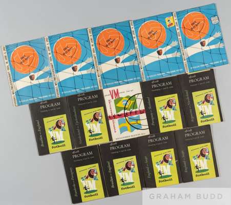 14 match programmes from the 1954 and 1958 World Cups