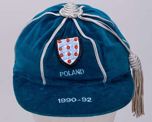 Paul Parker blue England v. Poland International cap, 1990-92