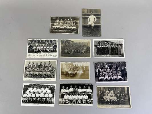 Football postcards mainly team line-ups, 
 include St Albans 1923-24, Tottenham Hotspur 1960-61, England Schools 19/5/1923, Everton 1930-31, England F