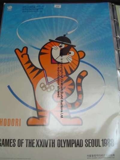 A 1988 Seoul Olympic Games poster, featuring the Official Mascot 'Hodori' the tiger Kim Hyon