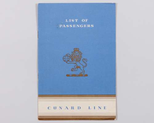 Jack Rowley R.M.S. Queen Mary Passenger List, 30th April 1952