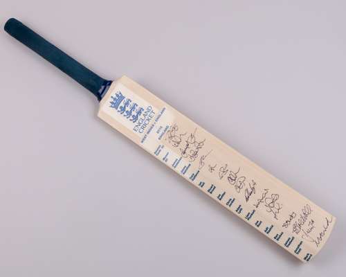 England v. West Indies 2015 autographed cricket bat