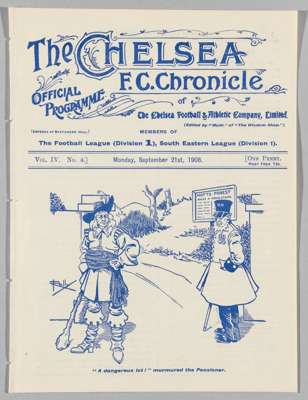 Chelsea v Nottingham Forest programme 21st September 1908,
 ex-bound volume