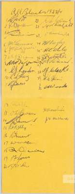 RUGBY UNION - NEW ZEALAND ALL BLACKS TO THE U.K 1953-54 RUGBY UNION AUTOGRAPH TEAM SHEET 

The 1953–54 New Zealand rugby union tour of Britain, Irelan