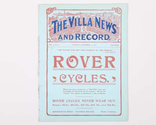 Aston Villa v. Preston North End, match programme, 24th December 1906