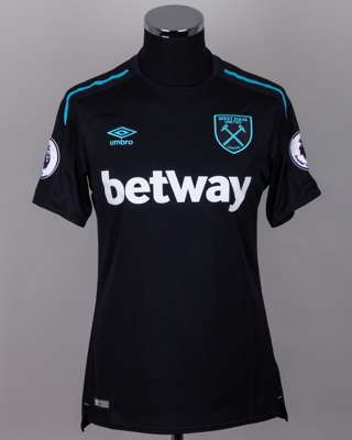 Chicharito black No.17 West Ham United v. Manchester United match worn shirt, 2017