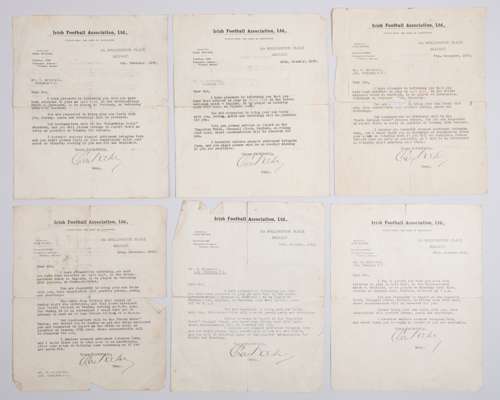 Billy Mitchell collection of eight Irish Football Association selection letters