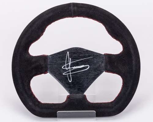Jody Scheckter Signed Replica Steering Wheel Display