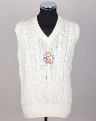 Dickie Bird Marylebone Cricket Club Bicentenary 1787-1987 sleeveless cricket sweater