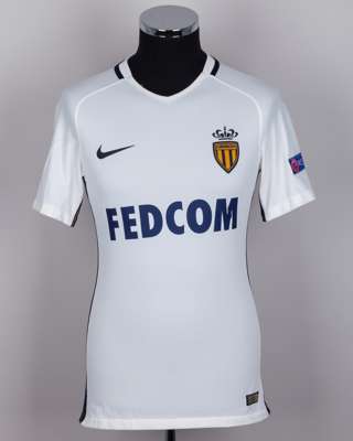 Kylian Mbappe white No.29 Monaco short-sleeved shirt, 2016-17