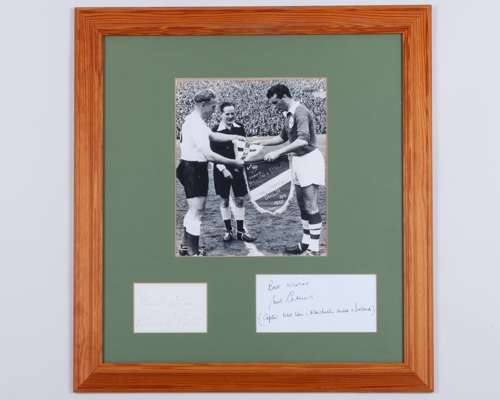 Noel Cantwell-Billy Wright autographed display