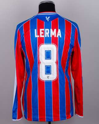 Jefferson Lerma red and blue No.8 Crystal Palace v. AEK Larnaca match worn shirt