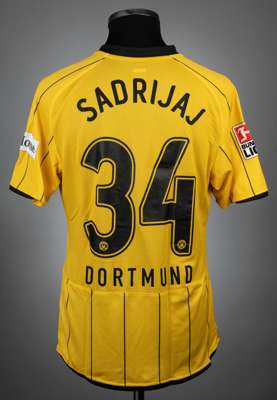 Bajram Sadrijaj yellow & black Borussia Dortmund no.34 jersey v Tottenham Hotspur, played in Feyenoord Jubilee Tournament, on 3rd August 2008,
 match-
