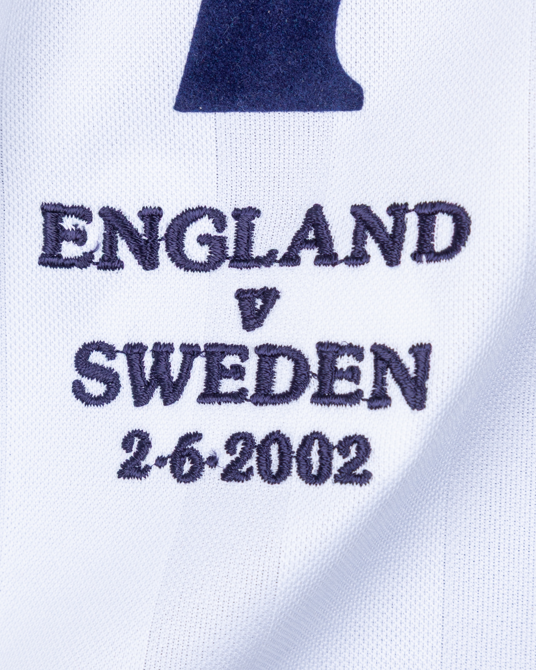 David Beckham white No.7 England v. Sweden match issued World Cup