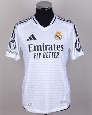 Jude Bellingham white No.5 Real Madrid v. Borussia Dortmund autographed shirt, 2024