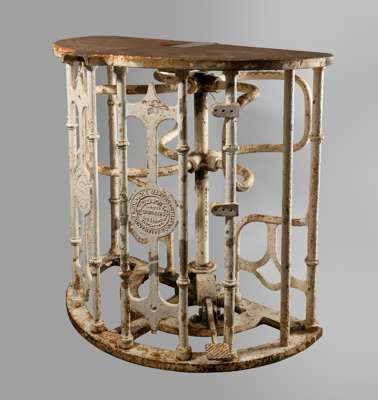Wembley white cast iron turnstile from the fan's entrance to the ground by W.I. Ellison & Co. Manchester,
 acquired from the 'Great Wembley Sell-off' 