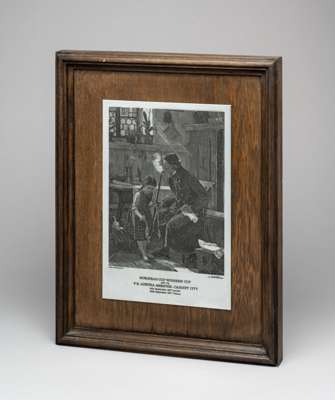 Presentation item for the FK Austria Memphis v Cardiff City 1977-78 European Cup Winners' Cup tie,
 presentation in a wooden frame 16 by 13in. contain