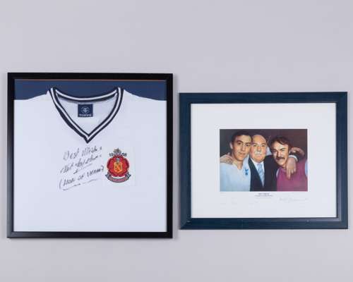 Nat Lofthouse: a TOFFS replica autographed Bolton Wanderers shirt