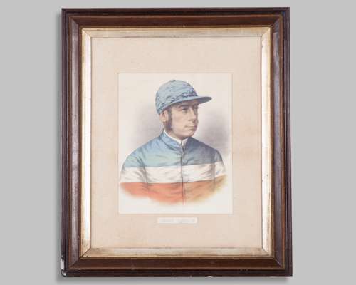 Victorian portrait print of the jockey George Fordham