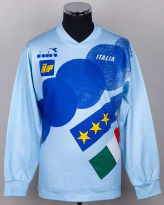 Blue No.6 Italy training long-sleeved shirt, c.1987
