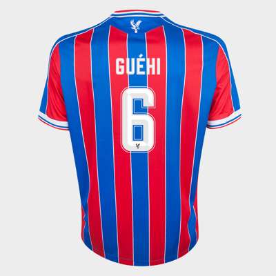 Marc Guéhi red and blue No.6 Crystal Palace v. Dynamo Kyiv match worn shirt